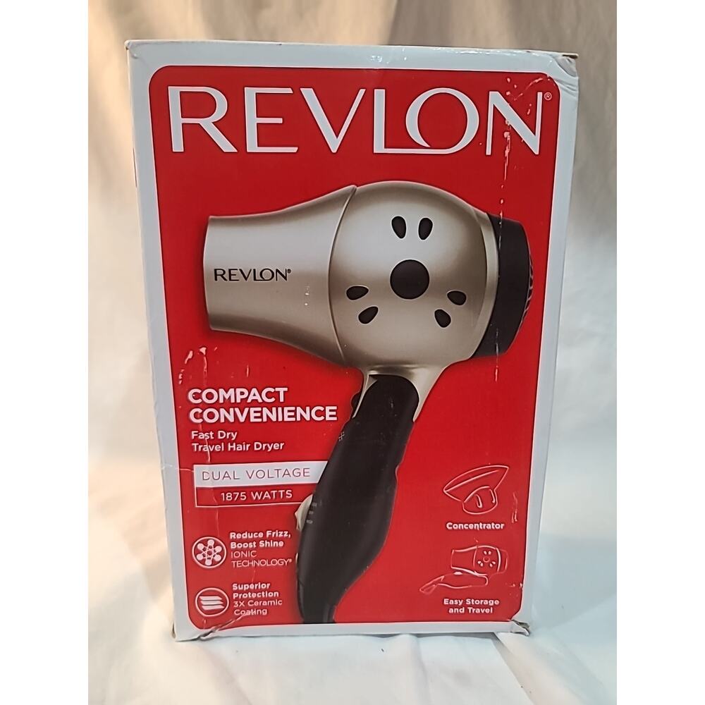 Compact Revlon Hair Dryer Travel, Perfect Heat, Folding Handle